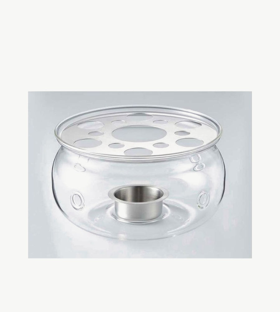 Warmer glass with stainless steel plate