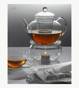 Warmer glass with stainless steel plate